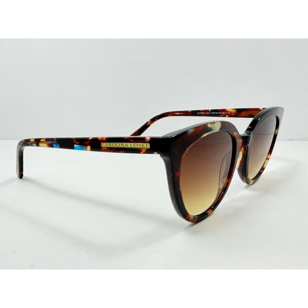 CAROLINA LEMKE CL7728-4 Women's Sunglasses Tortoiseshell Brown 52mm Cat Eye